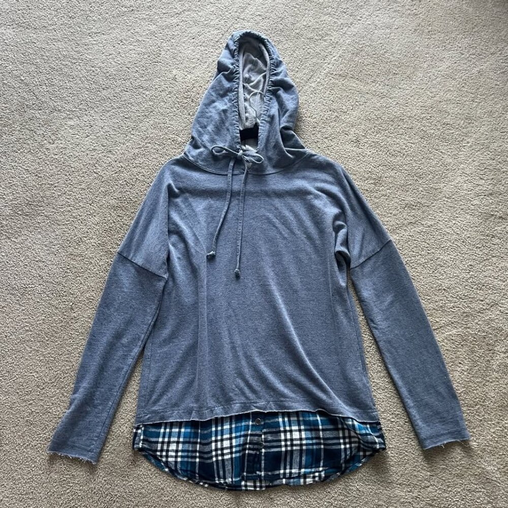 Altar’d State Sweaters , Womens Plaid Layered Hoodie, Size M, Long Sleeve